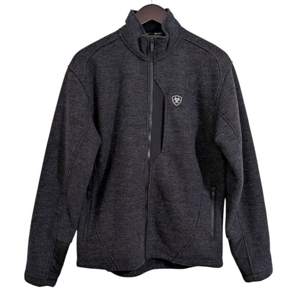 Ariat Other - Ariat Bowdrie Performance Bonded Jacket Gray Black Sherpa Lined Small